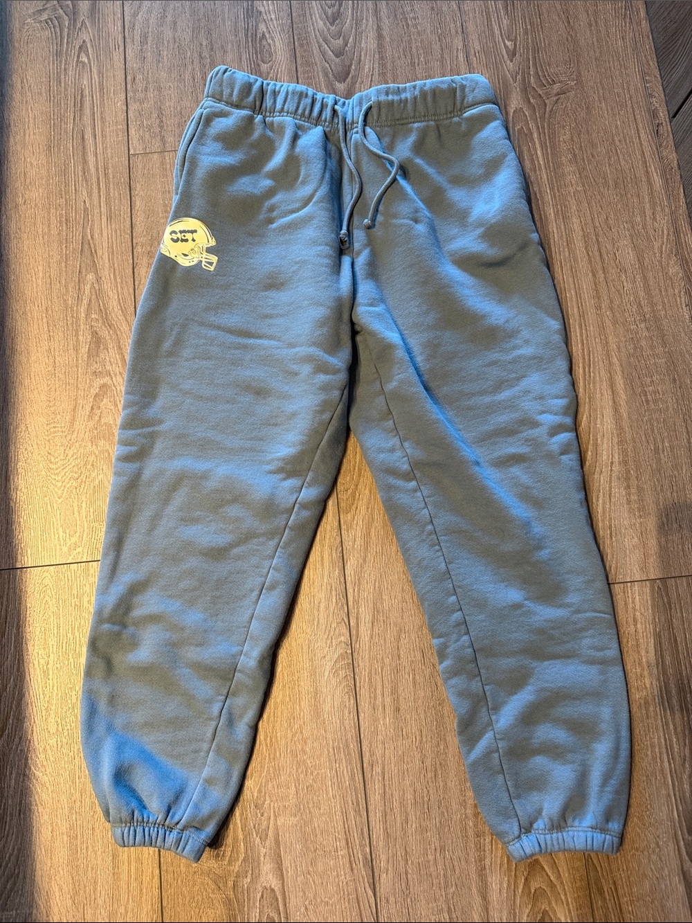 SET Actice Fleece Joggers in Slate Blue with Helmet Graphic